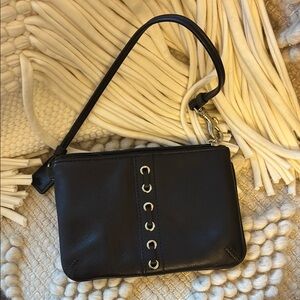 Coach black leather wristlet